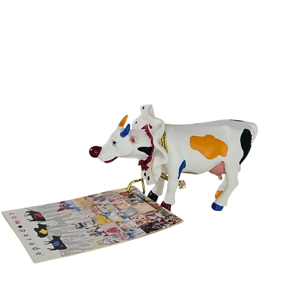 Cow Parade Mini Moo Big Apple Cir-Cow Figurine By Catherine Krebs 2001 #20101